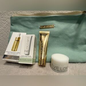 EVE LOM Make-up bag with 4 trial/mini sized products.